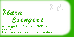 klara csengeri business card